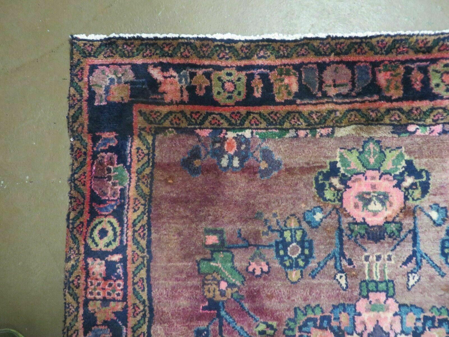 3 x 7 Antique Persian Hamadan Nahavand Rug, Tribal Runner Rug , Handmade Oriental Wool Rug, Vegetable Dyed, Purple-Red & Dark Blue, 3x7 Rug - Nuvé