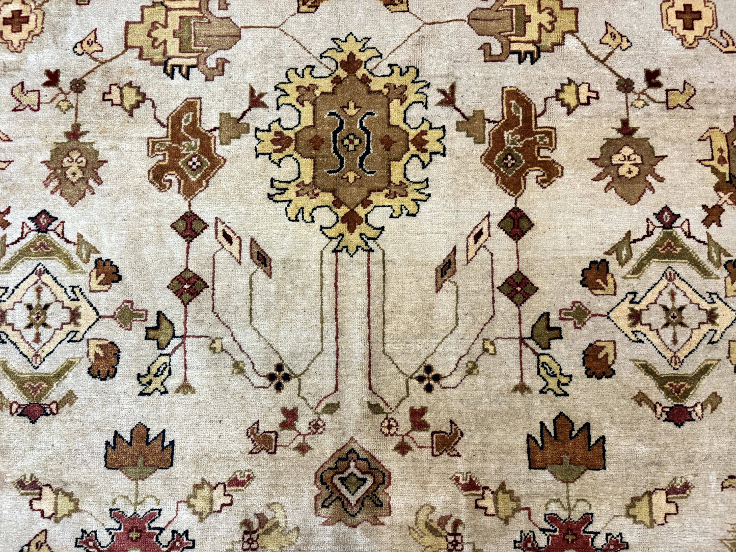Turkish Oushak Rug 9x12, Oat Color, Wool Carpet - Nuvé