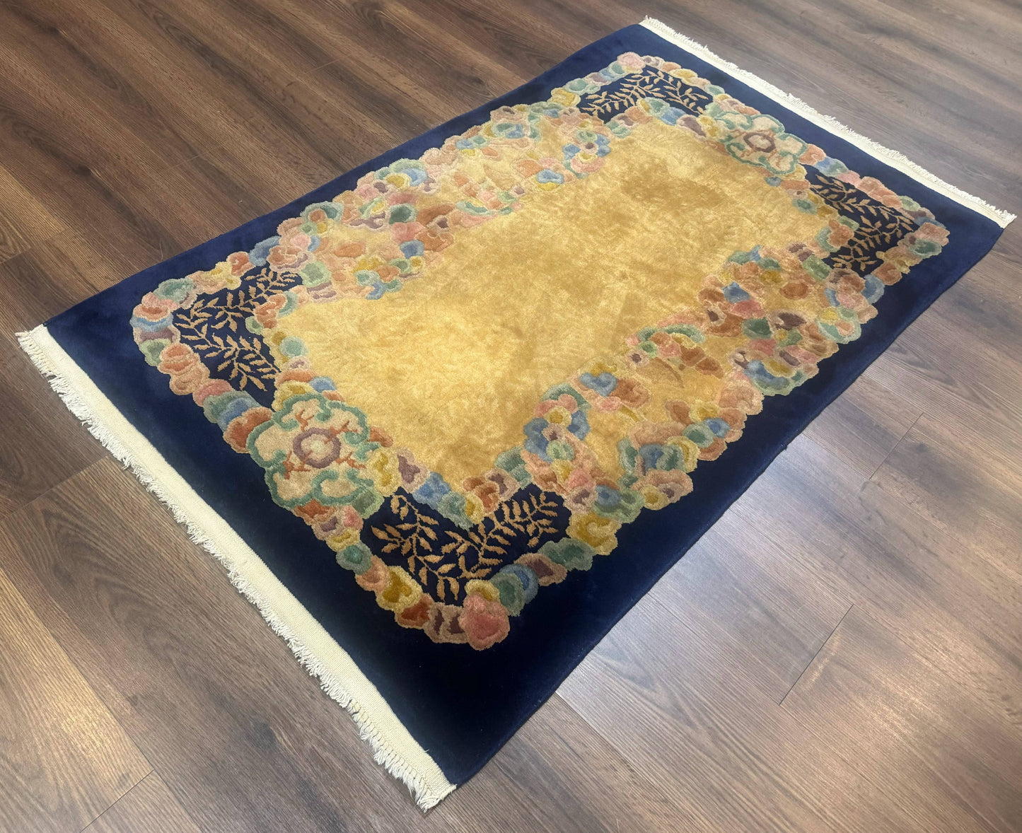 Chinese Wool Rug 3x5, Vintage Carpet, Handmade - Nuvé