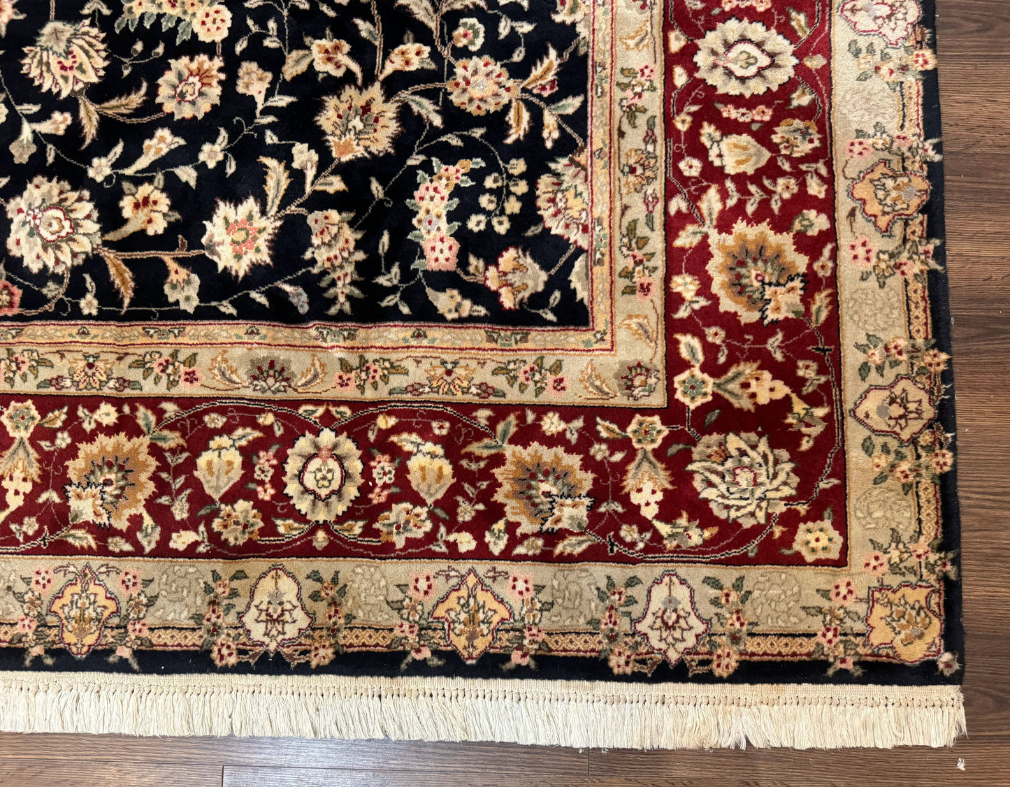 Sino Persian Rug 8x10, Black and Red, Floral Allover - Nuvé