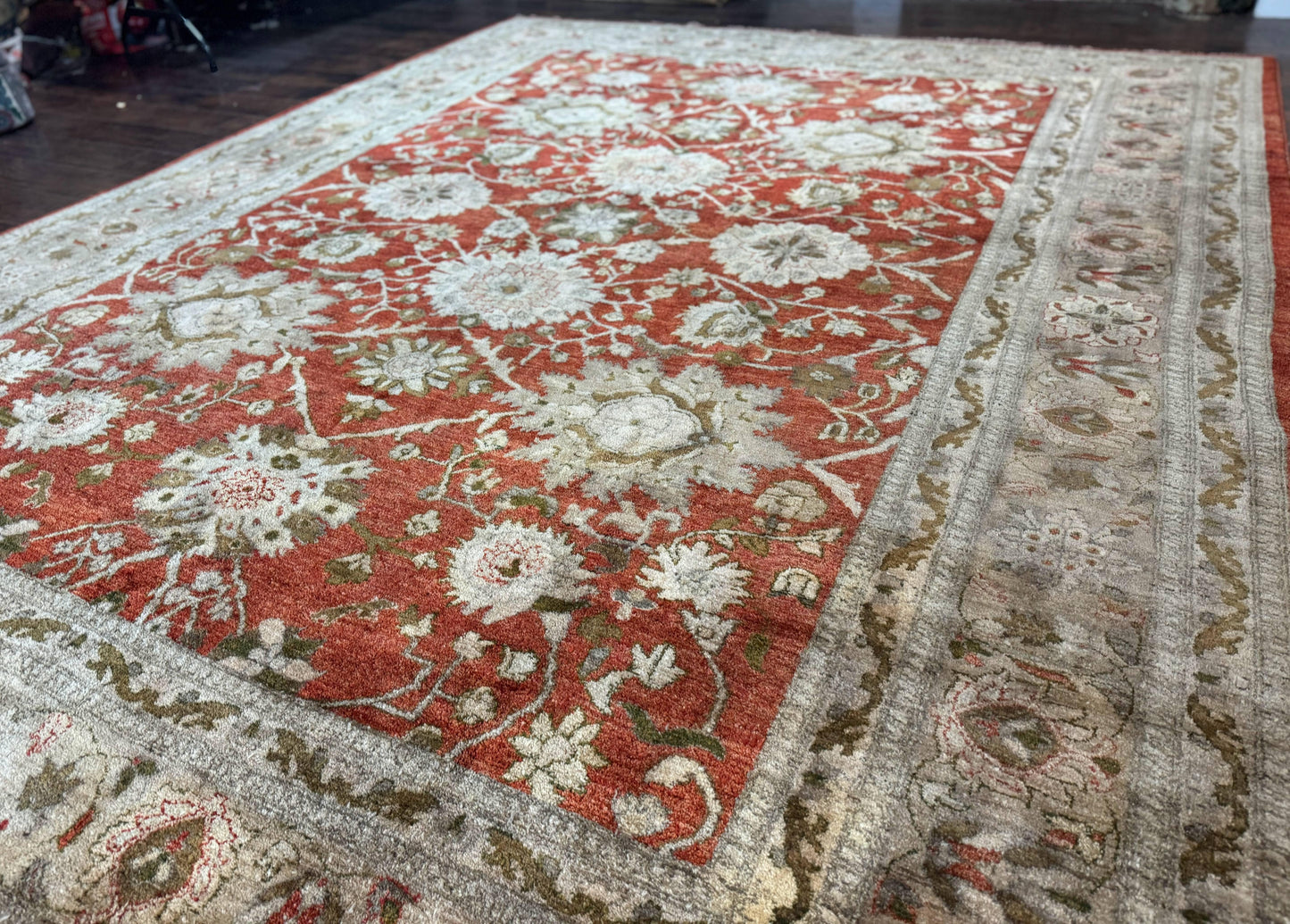 Pakistani Peshawar Rug 10x13, Burnt Orange, Large Handmade Wool Carpet - Nuvé
