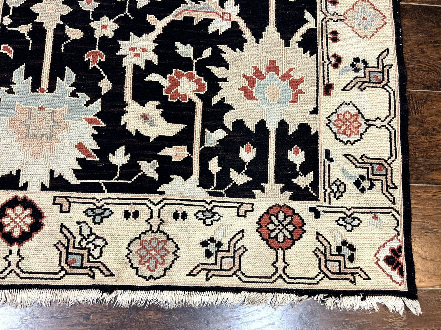 Turkish Flatweave Kilim Rug 3x5, Black, Handmade Vintage Wool Carpet - Nuvé