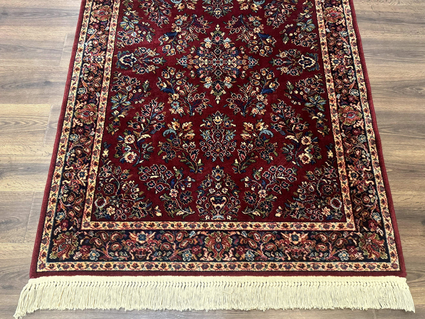 4x6 Karastan Rug Red Sarouk #785, Wool Pile Original 700 Series, Vintage Discontinued - Nuvé