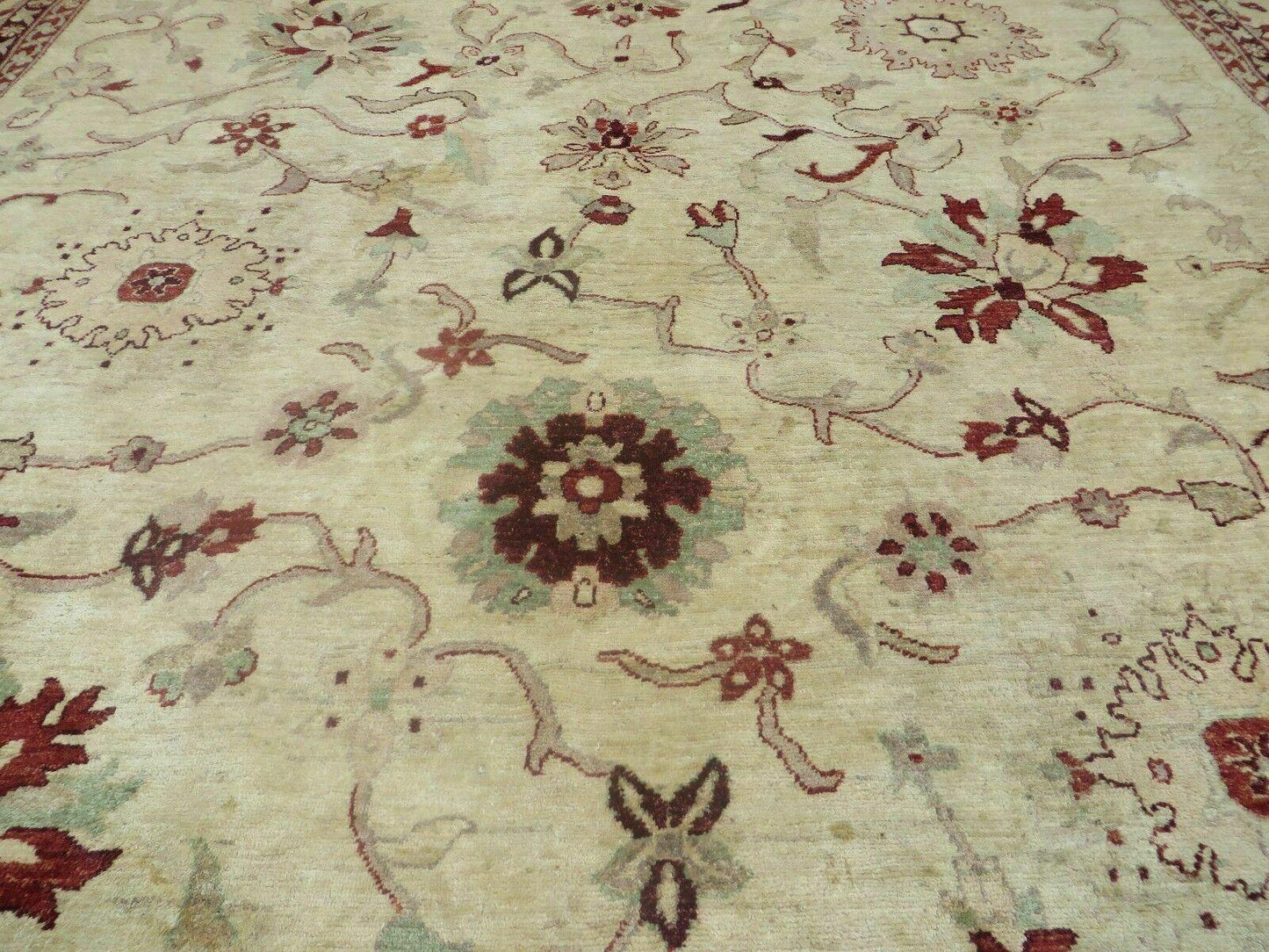 10' X 14' Vintage Hand Knotted Made Indian Agra Wool Rug Vegetable Dyes - Nuvé