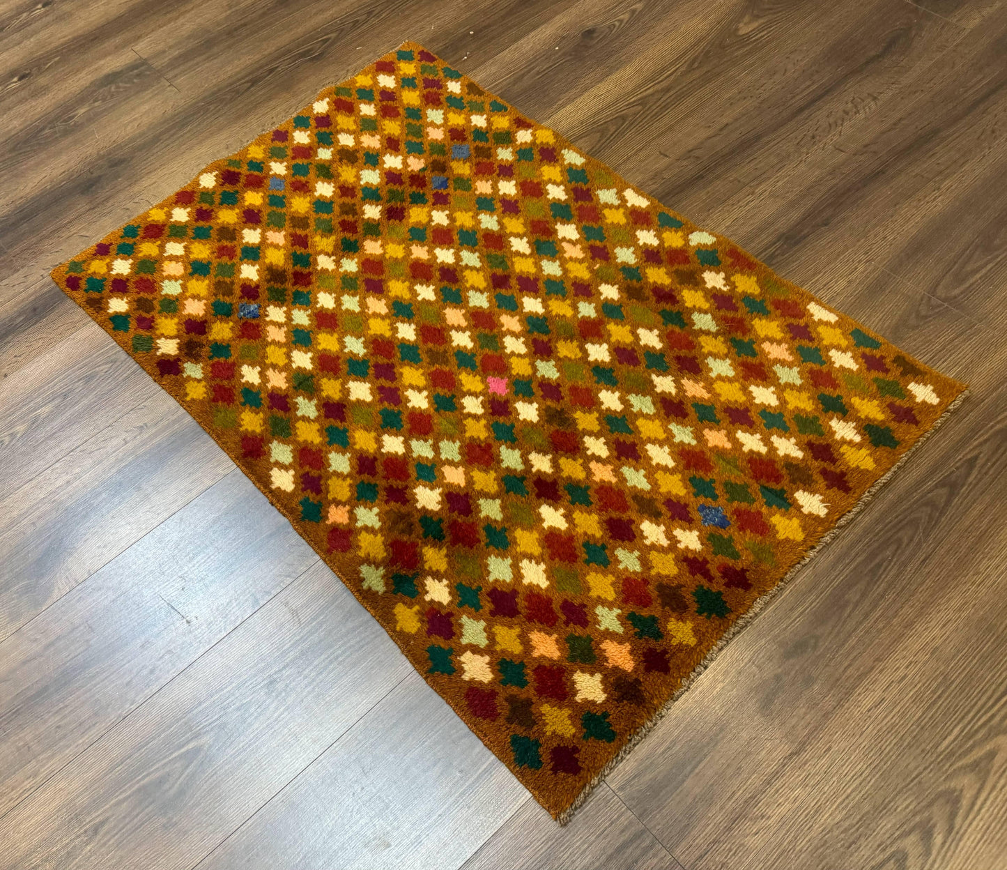 Balouch Rug 3x4, Burnt-Orange, Multicolor, Afghan Rug - Nuvé