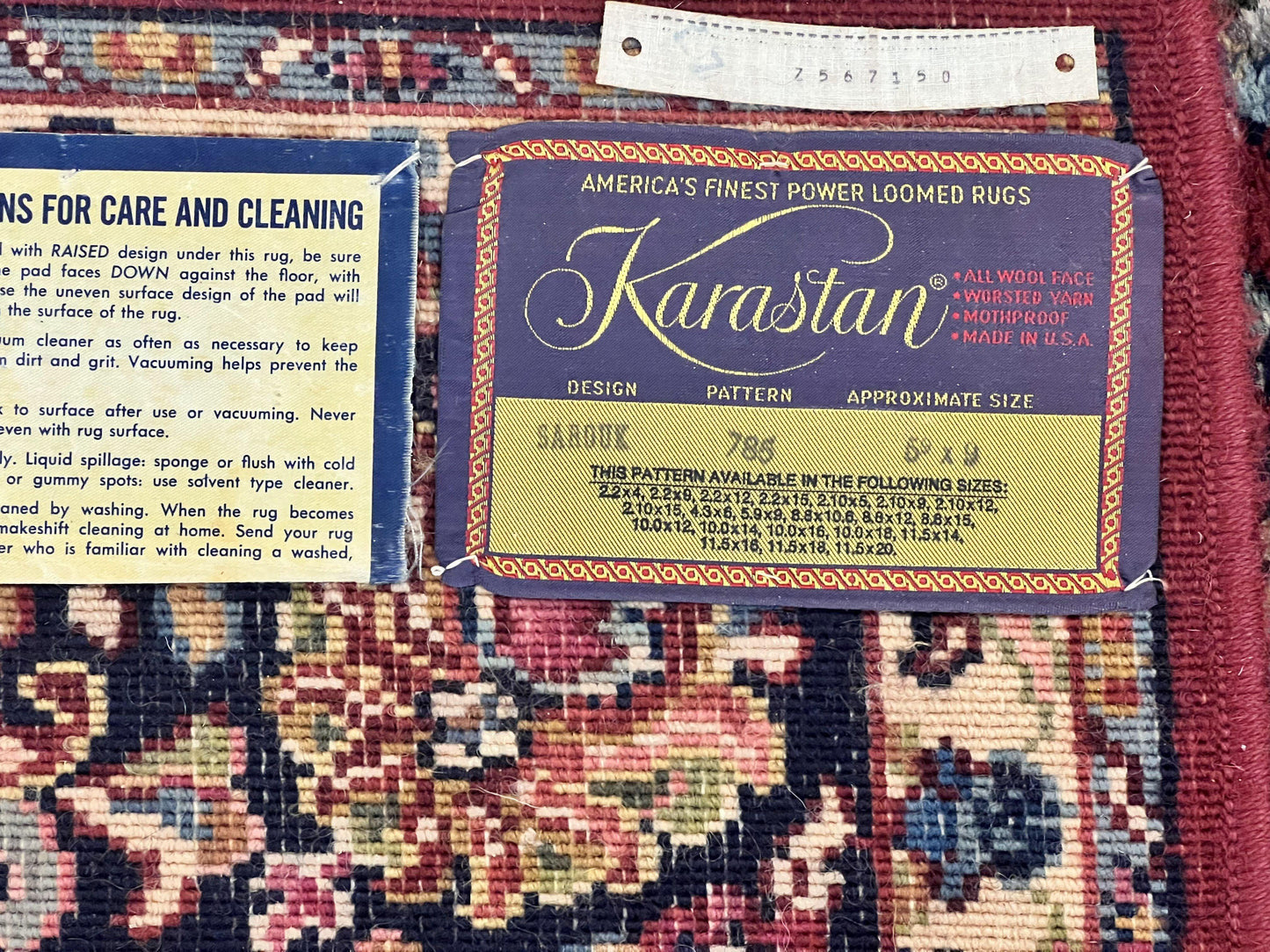 Karastan Rug 5.9 x 9 Red Sarouk #785, Wool Karastan Carpet, Original 700 Series, Vintage Karastan Oriental Rug Discontinued - Nuvé