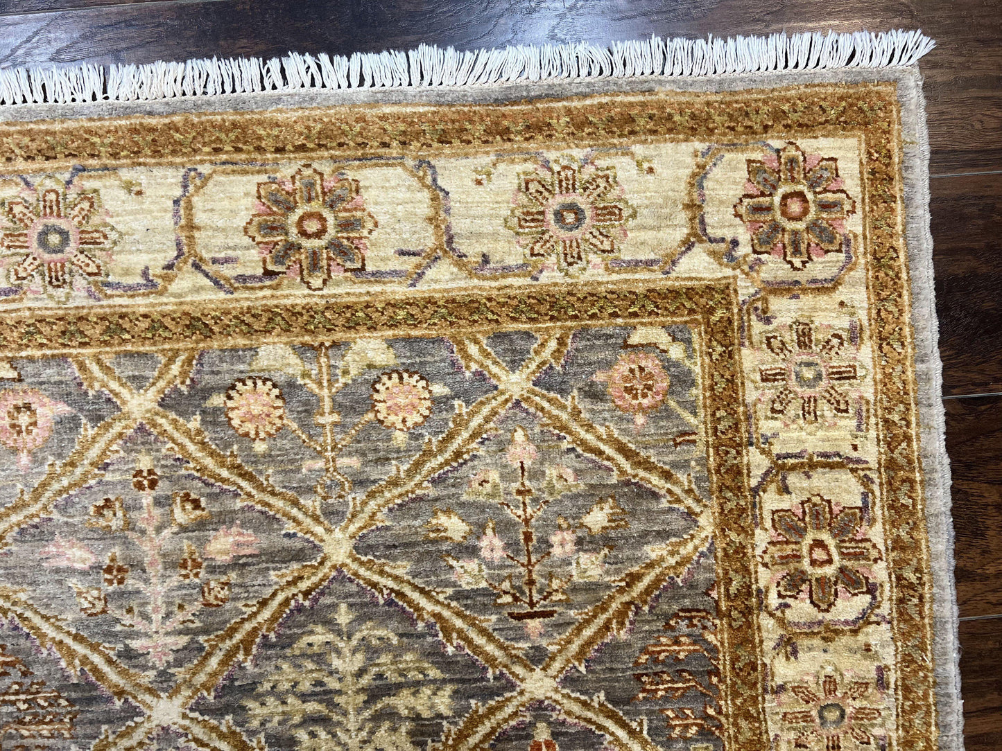 Pakistani Peshawar Rug 3.6 x 5, Safavieh Wool Handmade Hand Knotted Vintage Rug, Panel Design Oriental Carpet, Pair C - Nuvé