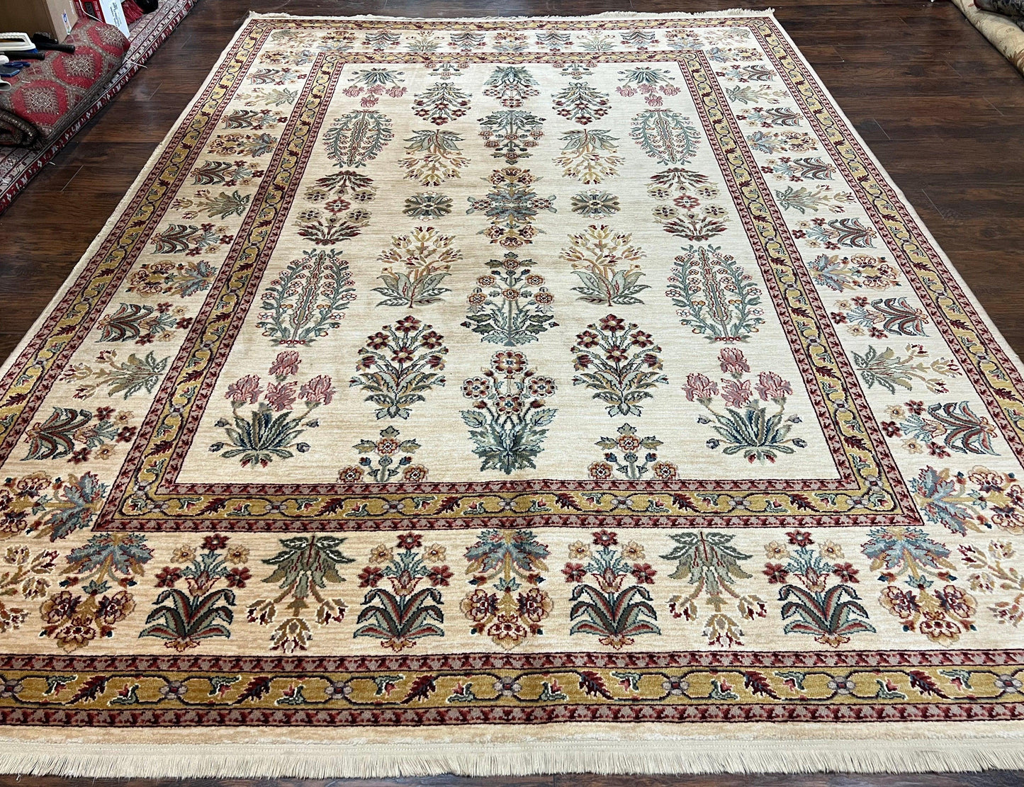 Karastan Rug 8.8 x 12, Ashara Amritsar #549, Oatmeal Color, Wool Pile Karastan Carpet, Discontinued Karastan Area Rug, Decorative - Nuvé