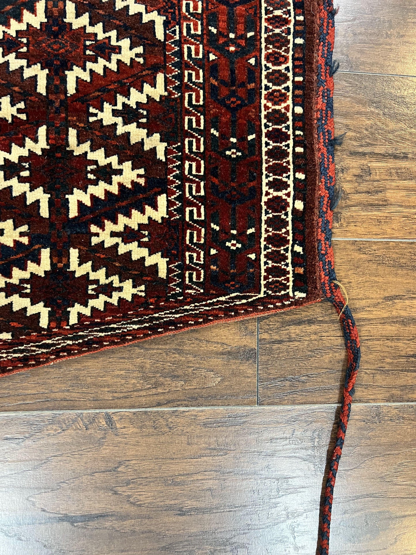 Antique Turkoman Camel Trapping, Turkoman Asmalyk, Red Black Ivory, Handmade, Hand Knotted Tribal Collectible Rug, Rare - Nuvé