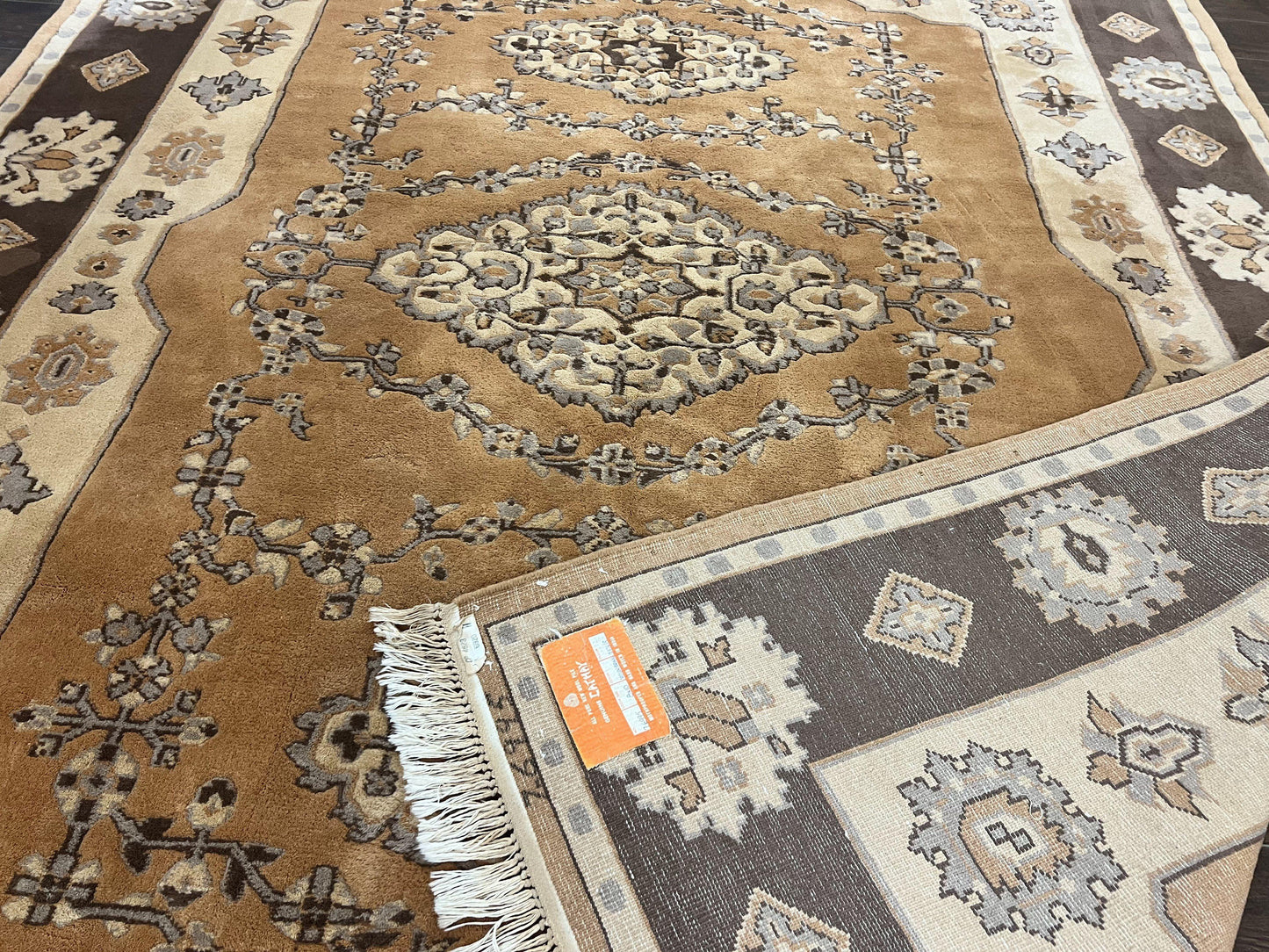 Indian Oushak Rug 8x10, Wool Hand Knotted Vintage Carpet - Nuvé