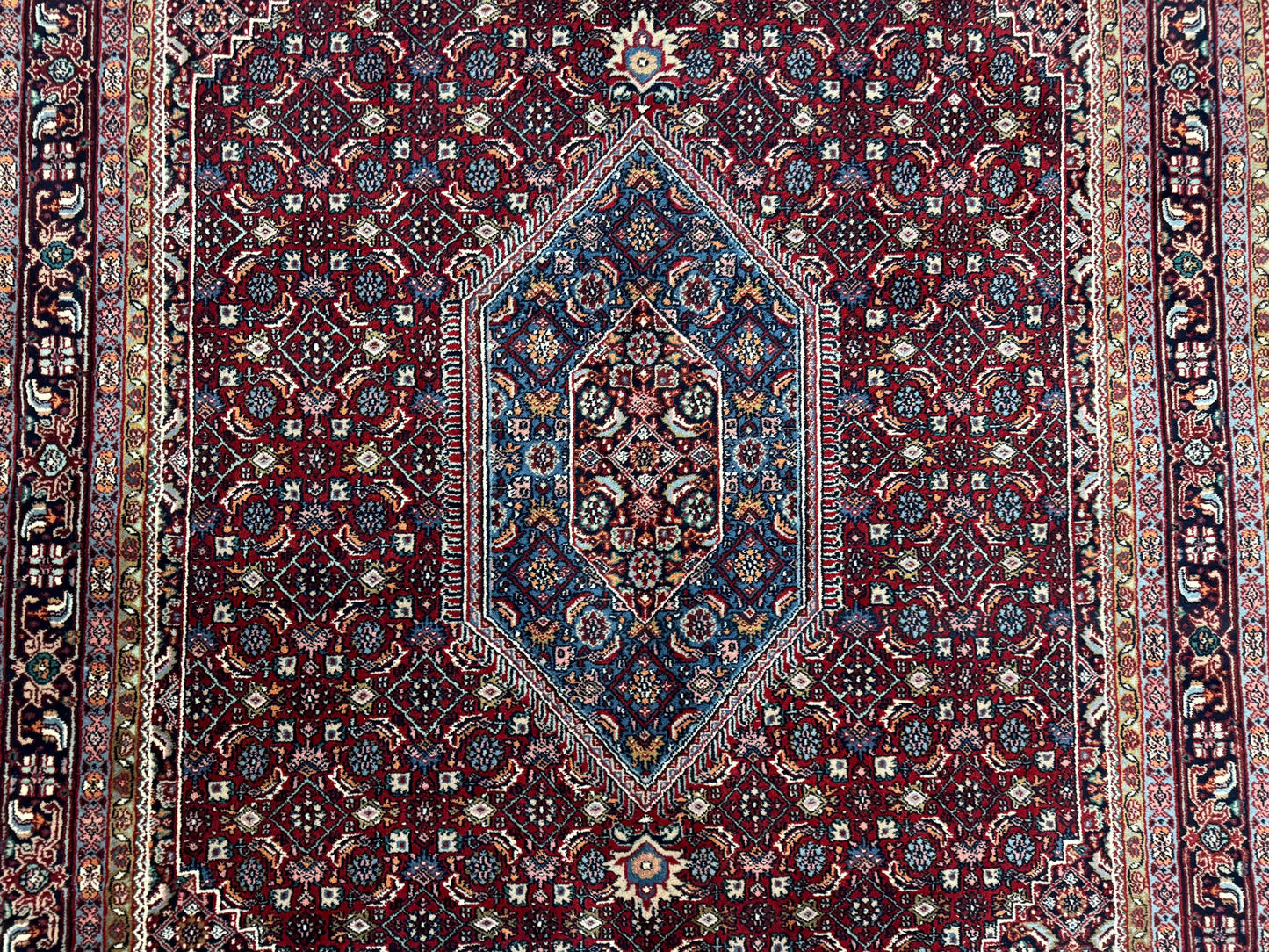 Indo Persian Bidjar Rug 6x9, Vintage Wool Handmade Carpet - Nuvé