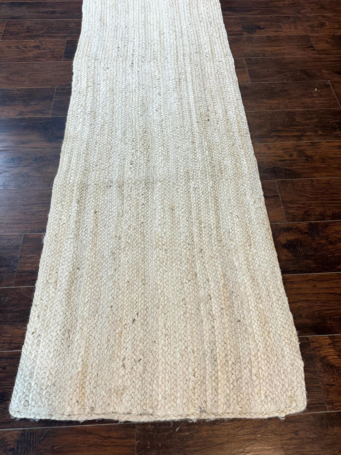 Modern Jute Runner Rug 2.7 x 10, Rug for Hallway or Kitchen, Farmhouse Rug - Nuvé