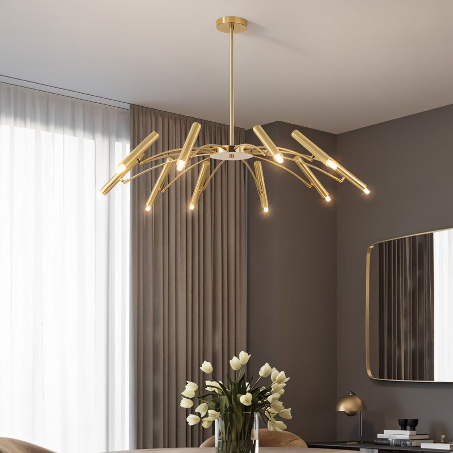 Elegant Funale chandelier by Residence Supply featuring intricate design and multiple light fixtures for a sophisticated look.
