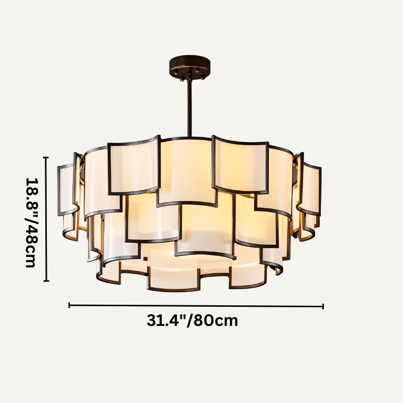 Hiraj chandelier with intricate metal design and multiple hanging light fixtures, modern home lighting by Residence Supply