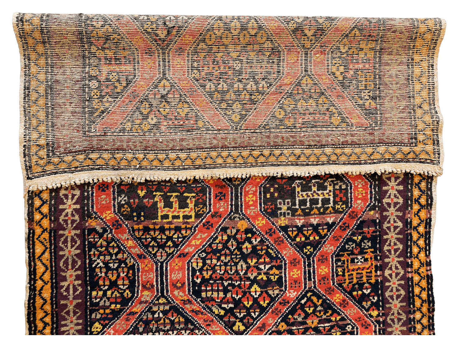 Rare Antique Handmade Caucasian Kazak Rug 4’ x 9’ - Nuvé