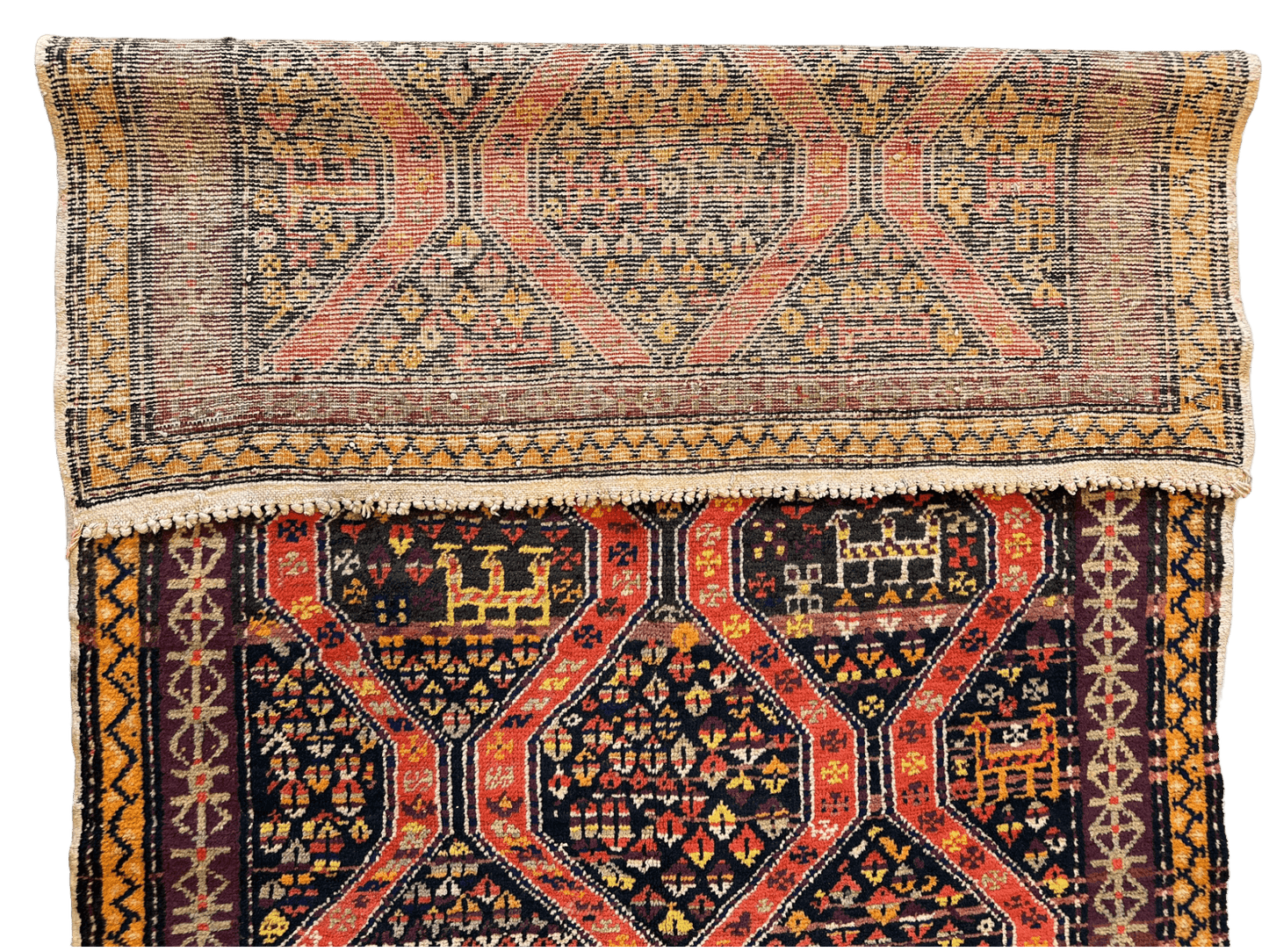 Rare Antique Handmade Caucasian Kazak Rug 4’ x 9’ - Nuvé