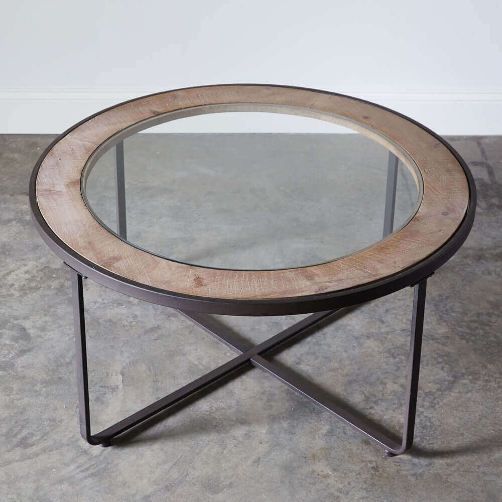 Round Industrial Coffee Table - Nuvé