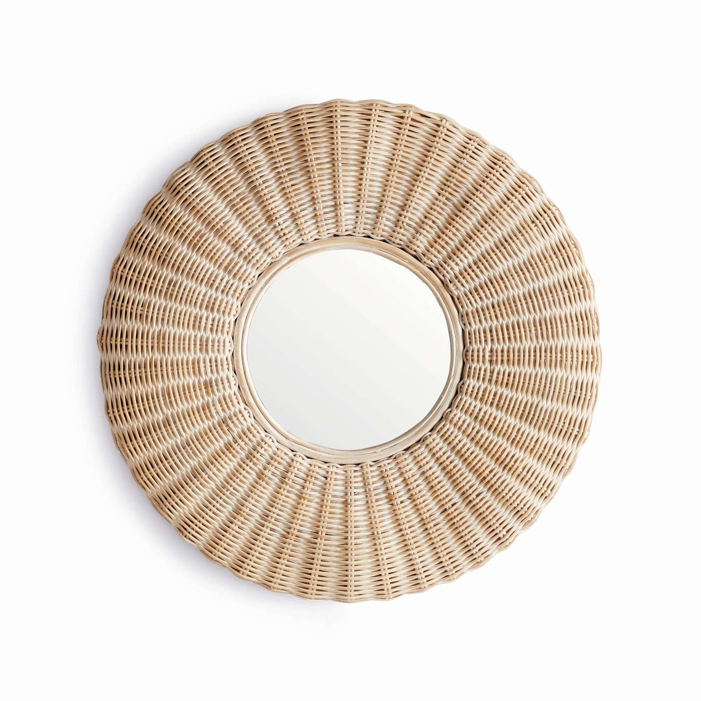 Round Woven Rattan Wall Mirror - Nuvé