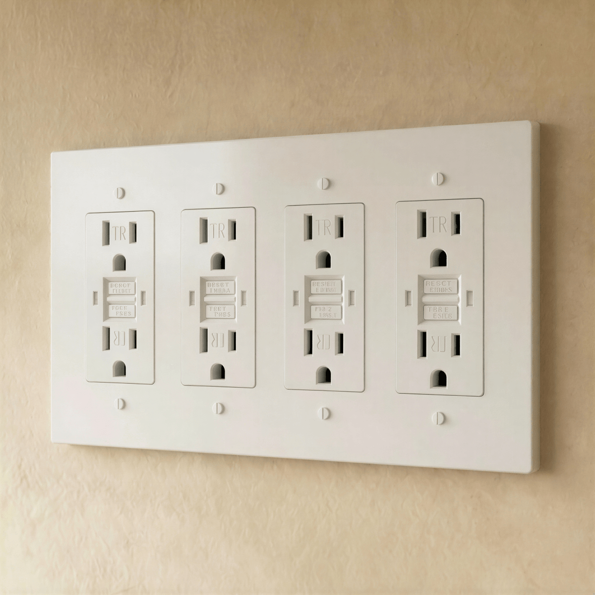 Residence Supply Brass Outlet 1 to 4 Gang electrical outlet with multiple sockets and brass finish for secure power connection.