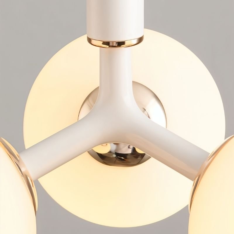 White and gold Trilume Pendant Light by Residence Supply with intricate detailing and modern design.