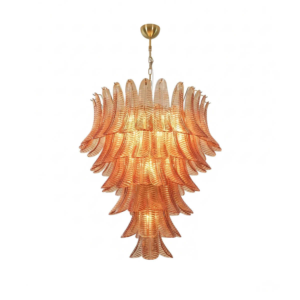 Verdine Amber Fern Leaf Chandelier