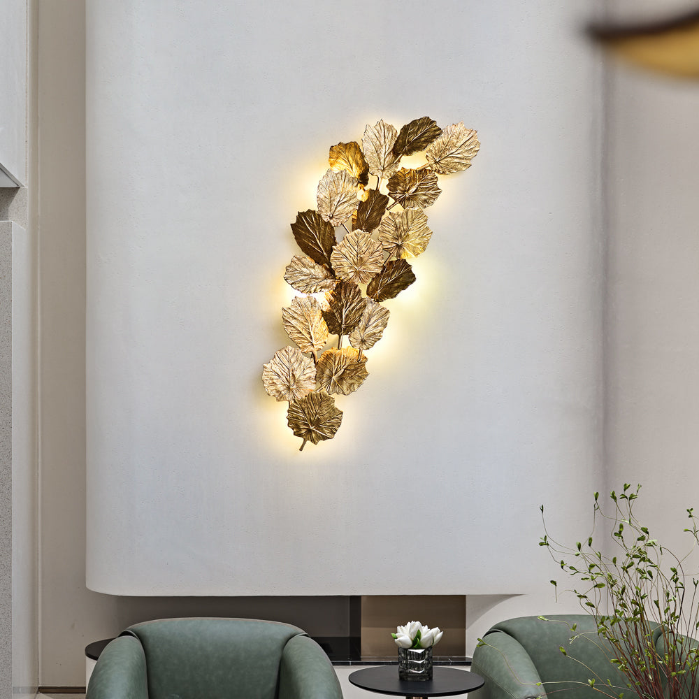 Gold Leaf Handmade Wall Sconce - Nuvé
