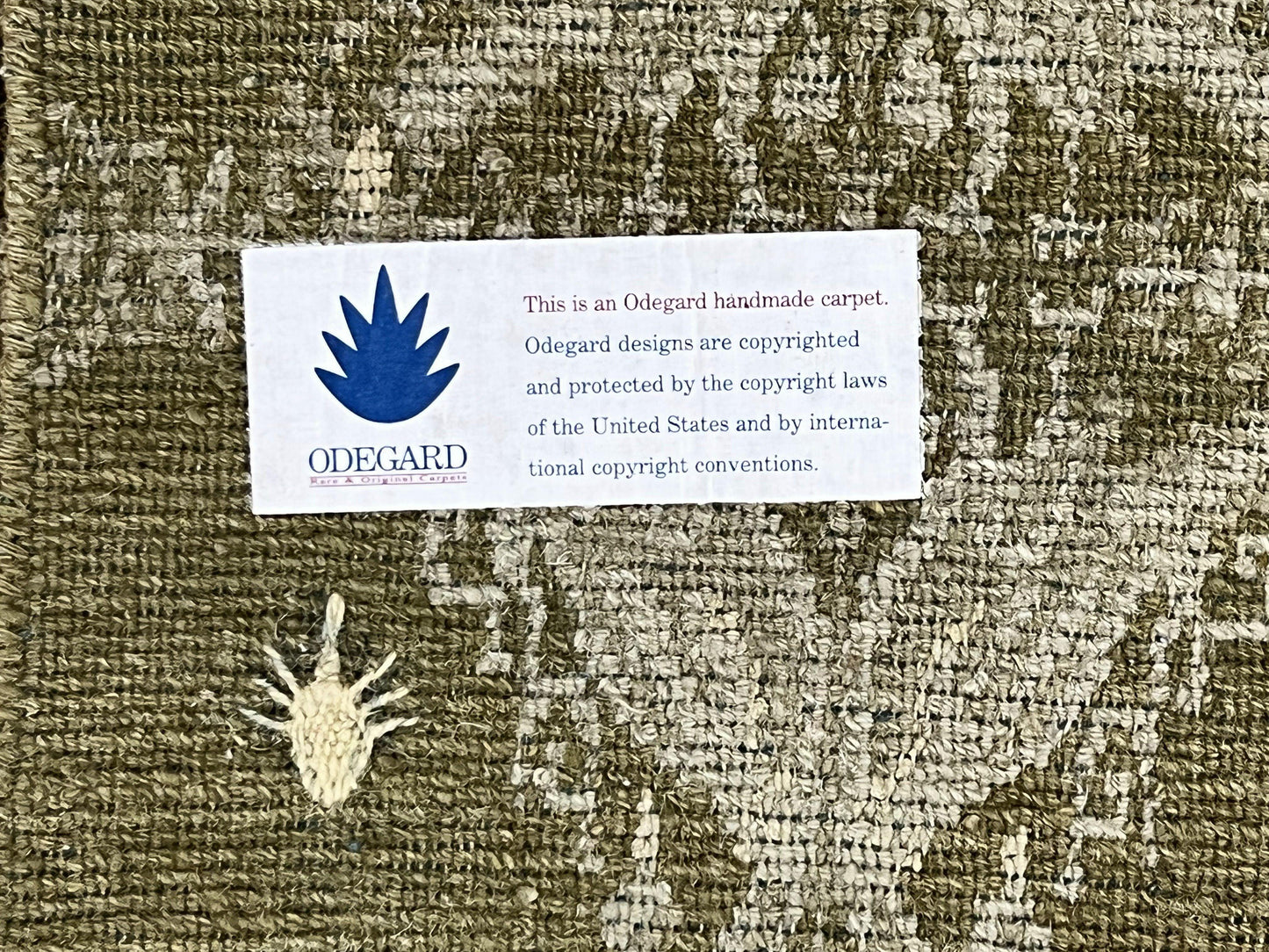 Tibetan Rug 12x15, Wool Hand Knotted Carpet, Odegard Rug, Birds, Olive Green, 12 x 15 Oversized Handmade Contemporary Area Rug, Extra Large - Nuvé