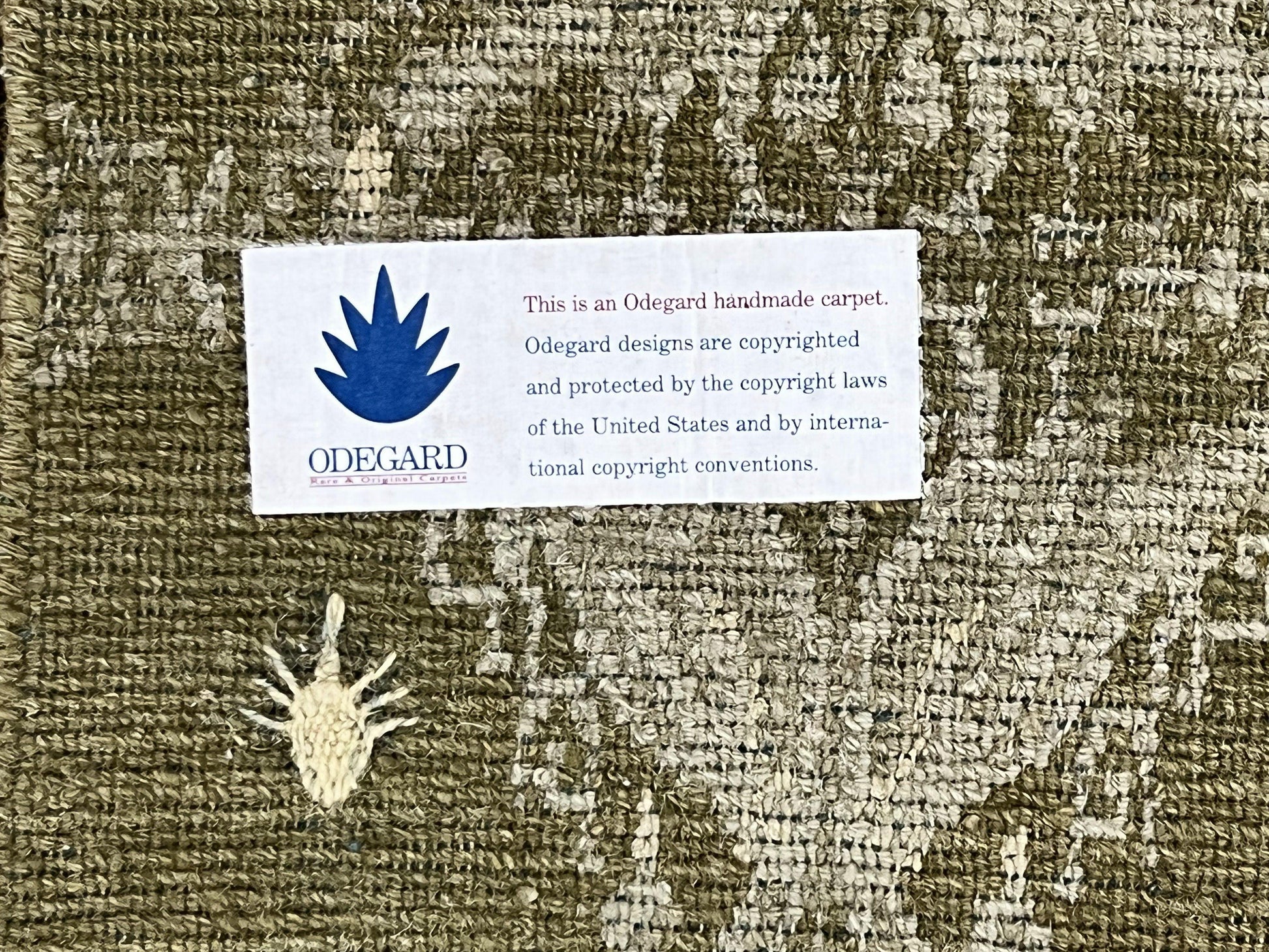 Tibetan Rug 12x15, Wool Hand Knotted Carpet, Odegard Rug, Birds, Olive Green, 12 x 15 Oversized Handmade Contemporary Area Rug, Extra Large - Nuvé