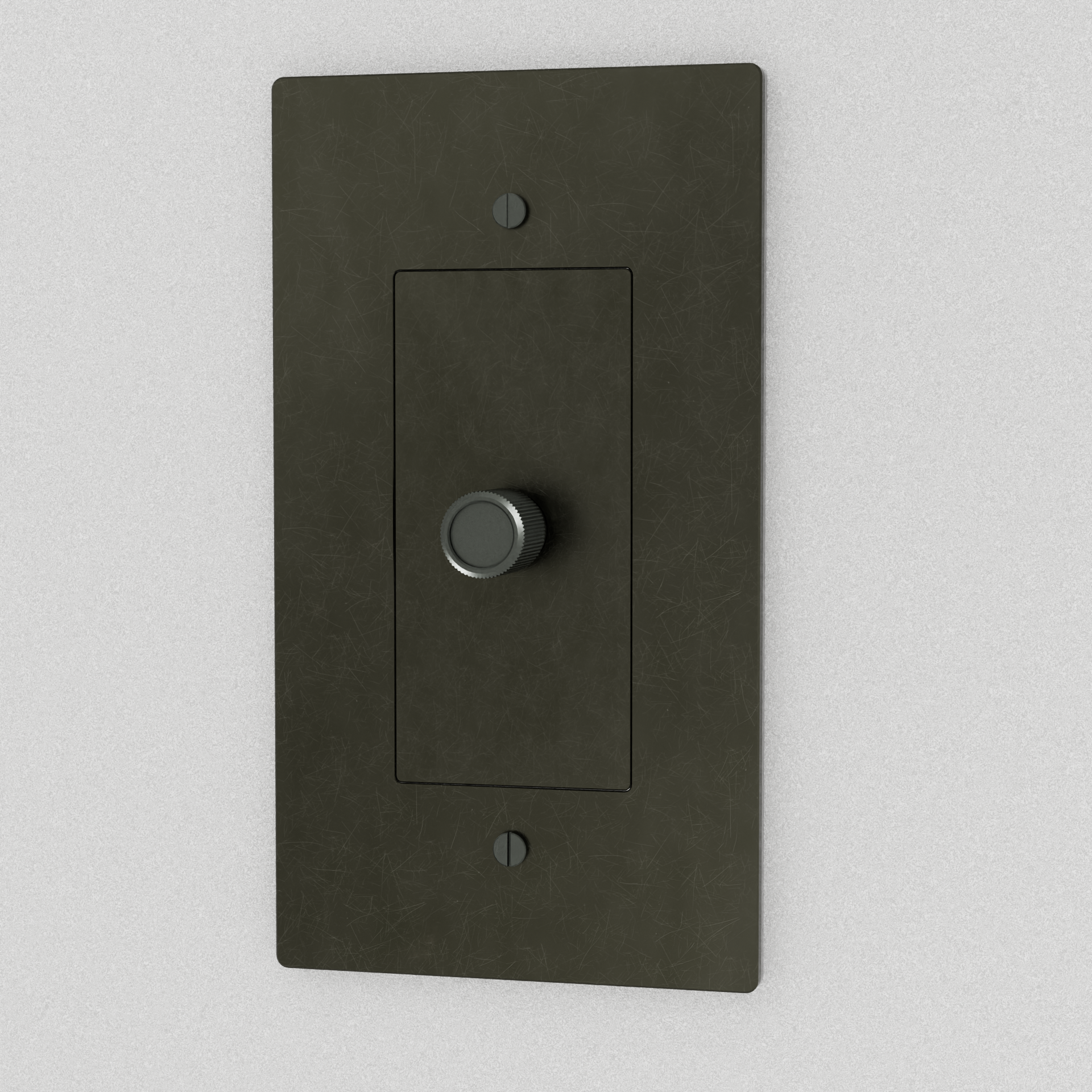 Brass 3-way rotary dimmer switch by Residence Supply, showing the switch with multiple gang options and rotary control knob.