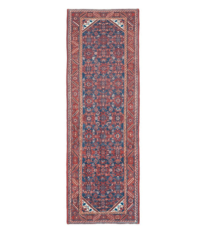 3' 6" X 10' 4" Antique Handmade India Floral Oriental Wool Runner Rug # 128