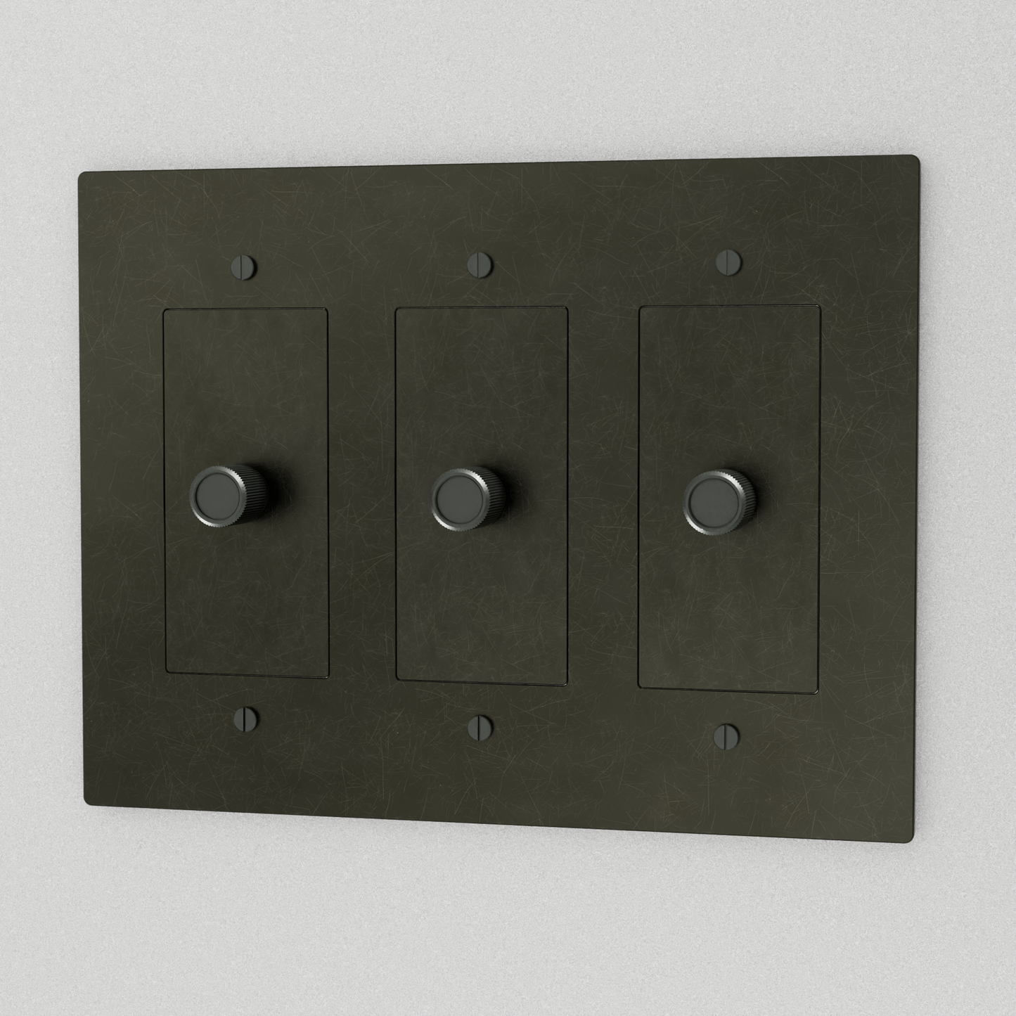 Brass Residence Supply 3-Way Rotary Dimmer Switch, available in 1 to 5 gang configurations, showing the switch with brass finish.