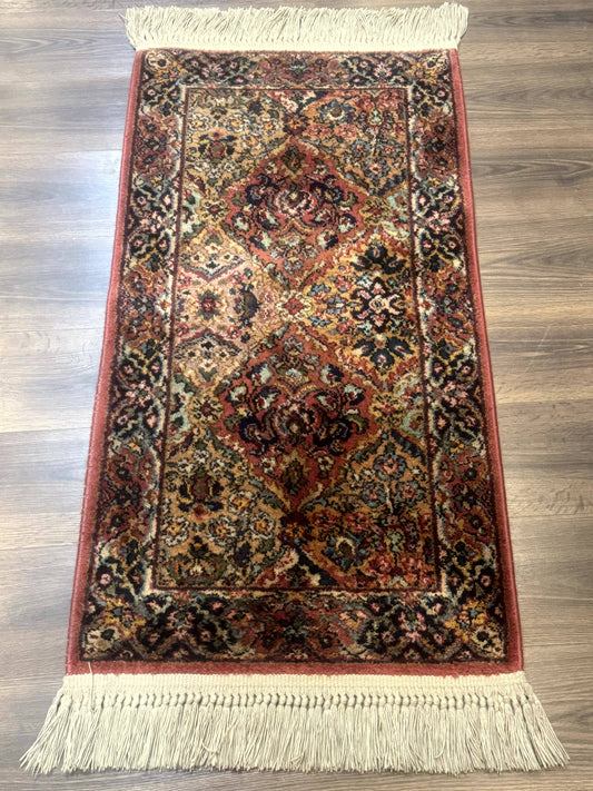Karastan Rug 2x4 Multicolor Panel Kirman #717, Original 700 Series, Wool Pile Vintage Discontinued - Nuvé
