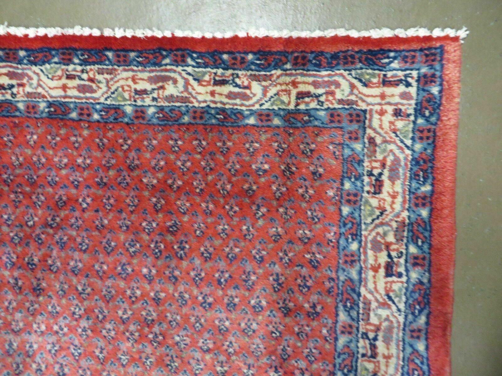 Antique Persian Seraband Runner 3.7 x 11 - Red, Wool, Mir Pattern - Nuvé
