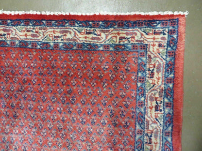 Antique Persian Seraband Runner 3.7 x 11 - Red, Wool, Mir Pattern - Nuvé