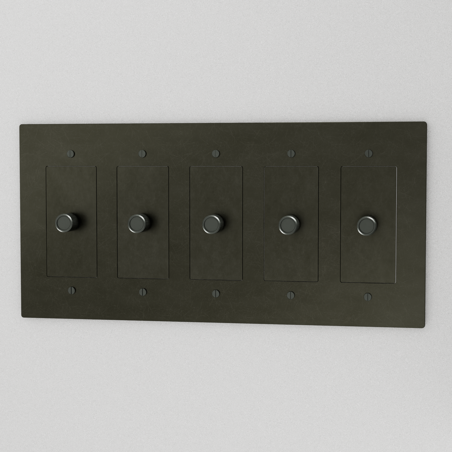 Brass 3-Way Rotary Dimmer Switch by Residence Supply, showing the switch with multiple gang options in a close-up view.