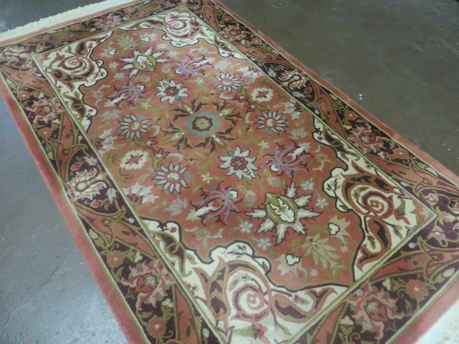 Chinese Wool Rug 3x5 Vintage Handmade Oriental Carpet Floral Medallion - Nuvé