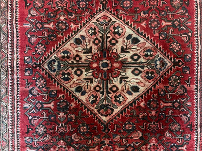 5.5 X 10 Antique Handmade Wool Tribal Gallery Rug All Over Red Runner Corridor