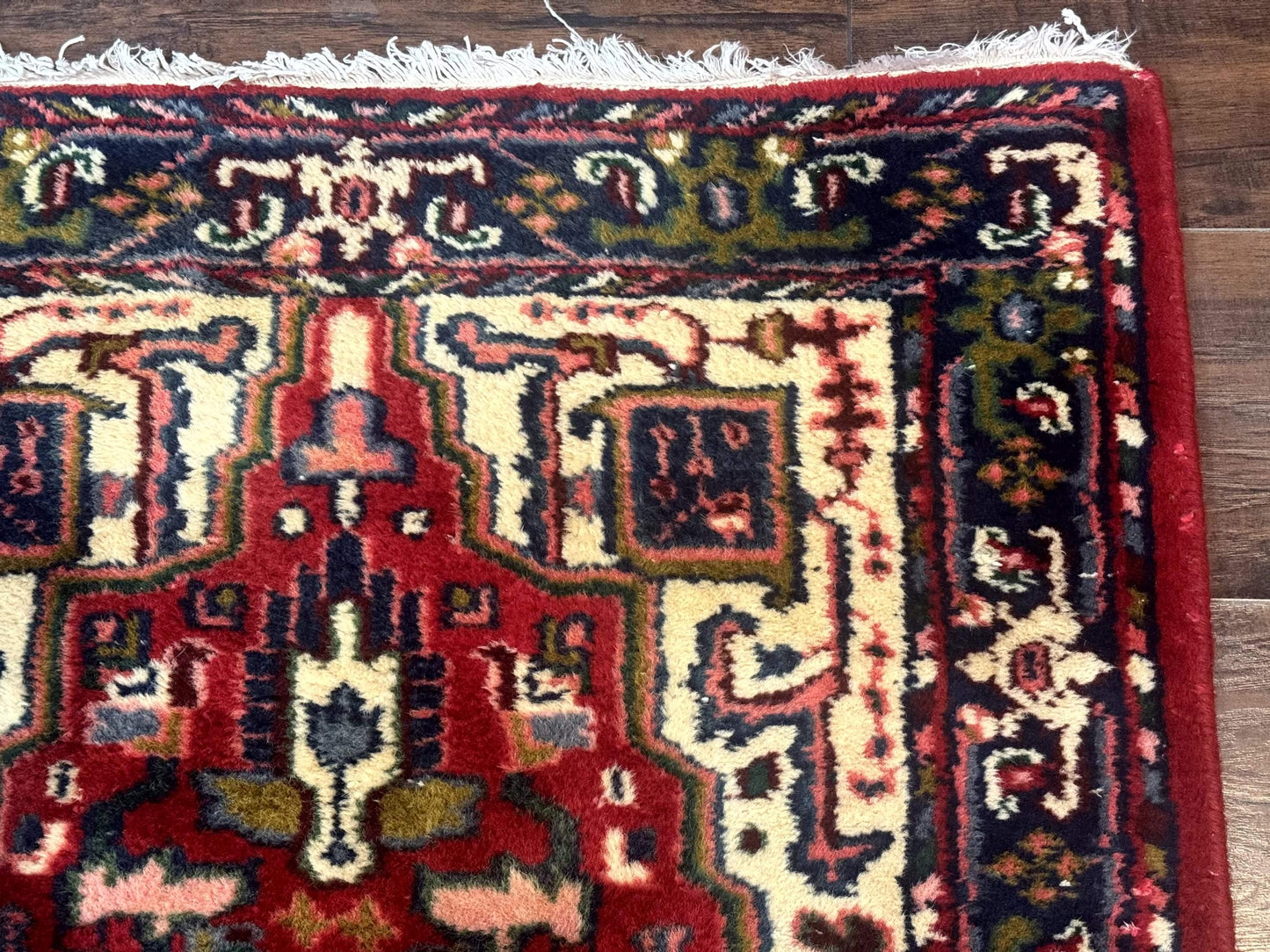 Indo Persian Heriz Runner Rug 3 x 17, Geometric Long Runner Carpet for Hallway, Medallions, Wool Runner Rug 3x17 - Nuvé