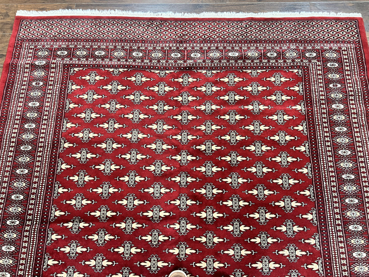 Pakistani Turkoman Bokhara Rug 6x9, Fine Wool Vintage Hand Knotted Handmade Yamud Oriental Carpet 6 x 9, Red Turkoman Rug, Tribal Rug - Nuvé