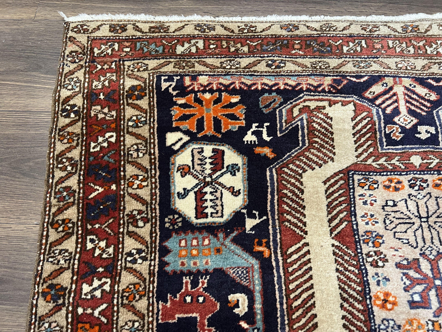 Persian Ardabil Wide Runner Rug 4x10 - Geometric Medallions & Animal Pictorials - Nuvé