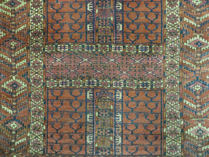 Antique Turkoman Ensi Wool Rug 4x5 - Nuvé