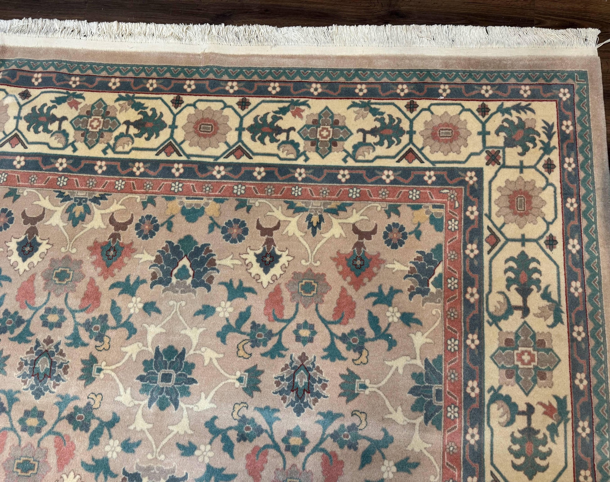 Palace Size Wool Rug 10x18, Sino Persian Kerman Rug, Oversized Hand Knotted Carpet, Light Taupe, Allover Pattern - Nuvé