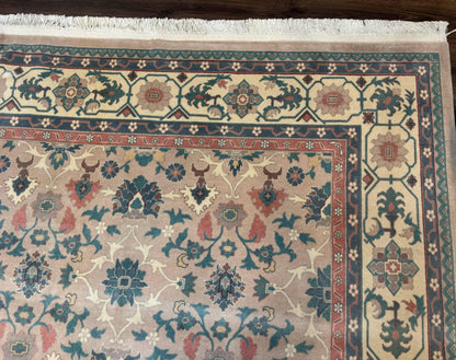 Palace Size Wool Rug 10x18, Sino Persian Kerman Rug, Oversized Hand Knotted Carpet, Light Taupe, Allover Pattern - Nuvé