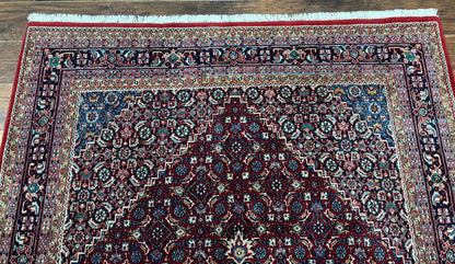 Indo Persian Bidjar Rug 6x9, Vintage Wool Handmade Carpet - Nuvé