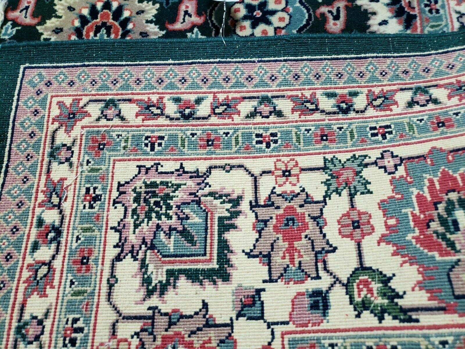 8' X 10' Handmade Indian Oriental Wool Rug Carpet Organic Dye Forest Green Nice - Nuvé