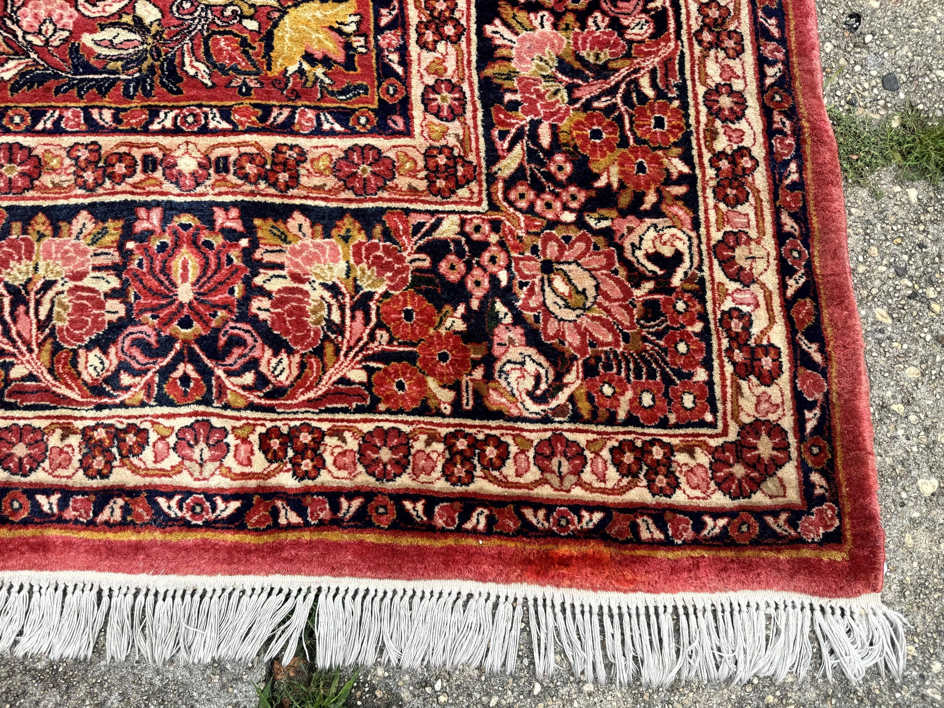 Large Antique Persian Sarouk Rug 11x18, Red, Floral Allover, Palace Size Wool Handmade Carpet - Nuvé