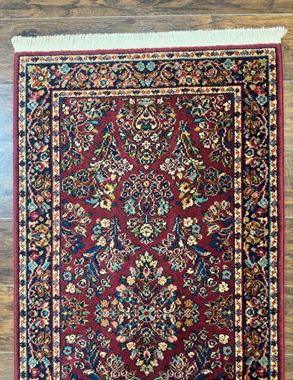 Karastan Runner Rug 2.6 x 8.6, Red Sarouk #785, Original 700 Series, Wool Karastan Runner Rug, Rare - Nuvé