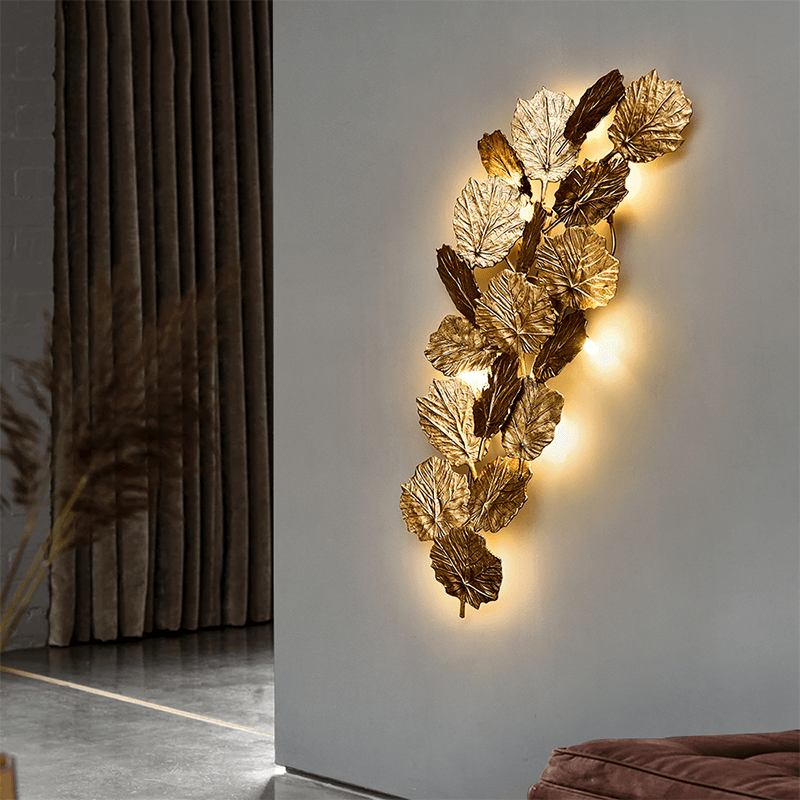 Gold Leaf Handmade Wall Sconce - Nuvé