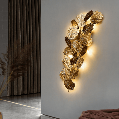 Gold Leaf Handmade Wall Sconce - Nuvé