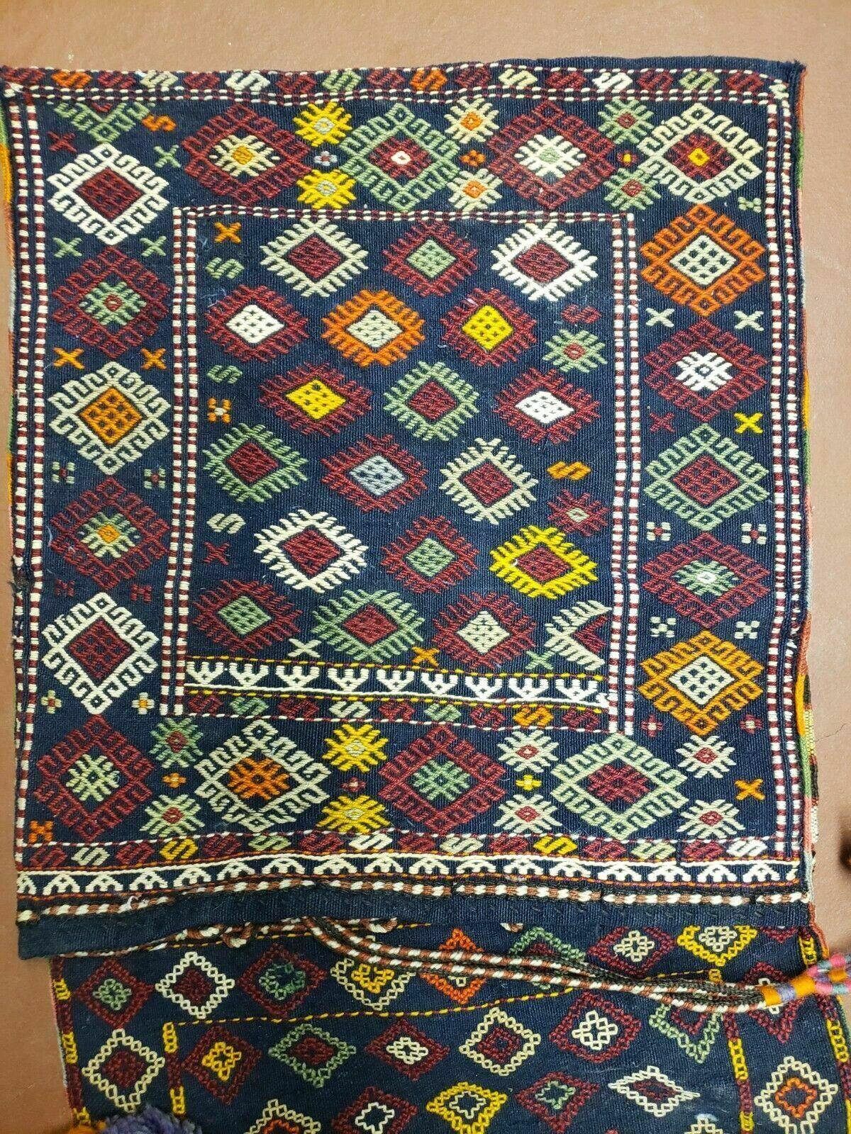 2' X 4' Handmade Turkish Tribal Kilim Wool Rug Double Saddle Bag Khorjin Nice - Nuvé
